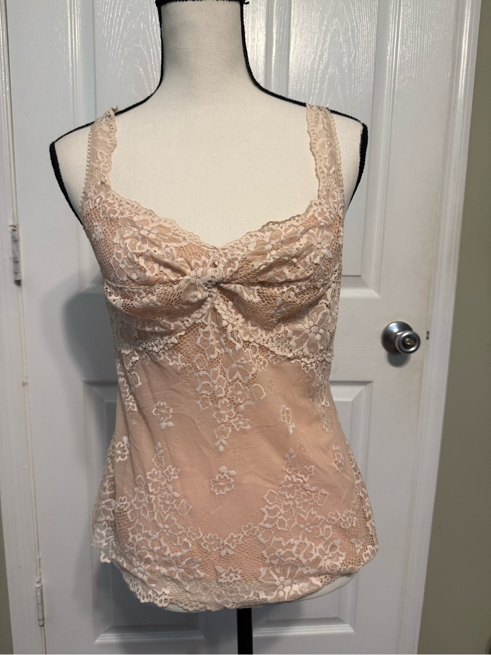 Lace Detail Nude/Pink Camisole Top
